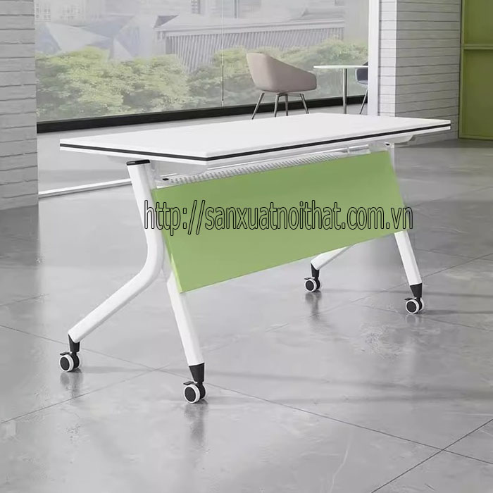 Bàn học gấp gọn có bánh xe dùng trong training