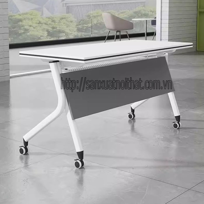 Bàn học gấp gọn có bánh xe dùng trong training