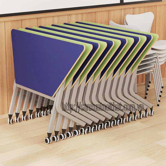 Bàn học training gấp gọn có bánh xe EDU13-2